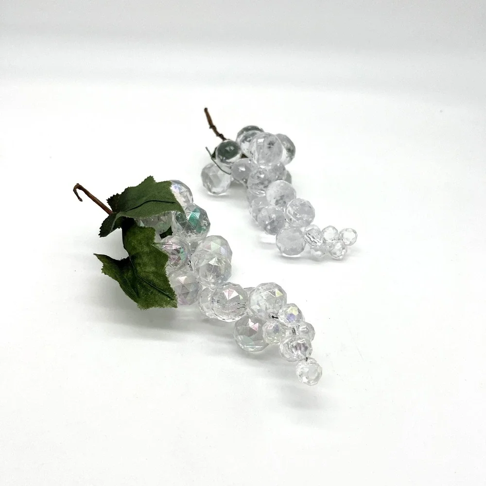 MCM‎ Clear Lucite Acrylic Grapes Decorative Fruit Cluster Home Decor Vintage